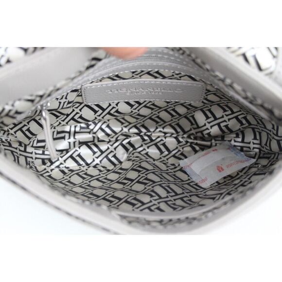 Tignanello STITCHED BEIGE GENUINE LEATHER FLAP CHAIN X-BODY SHOULDER BAG HANDBAG - Picture 10 of 15